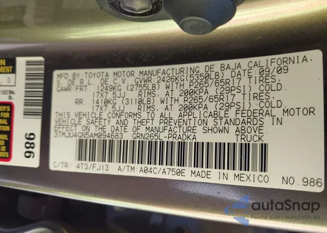 2010 Toyota Tacoma Prerunner V6 from USA, damaged, VIN 3TMJU4GN5AM094683